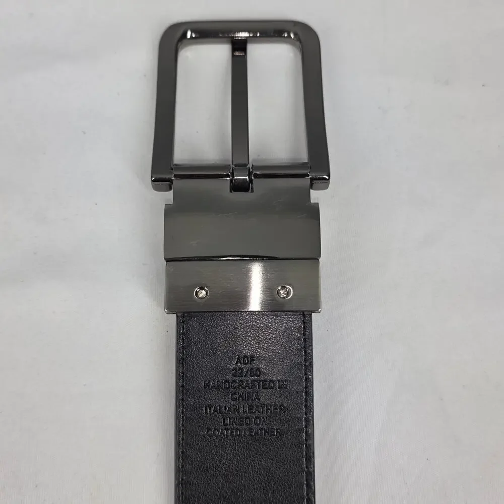 KENNETH COLE REVERSIBLE LEATHER BELT – SIZE 32 – BLACK/BROWN – 27